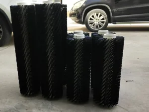 Solar panel cleaning roller brush