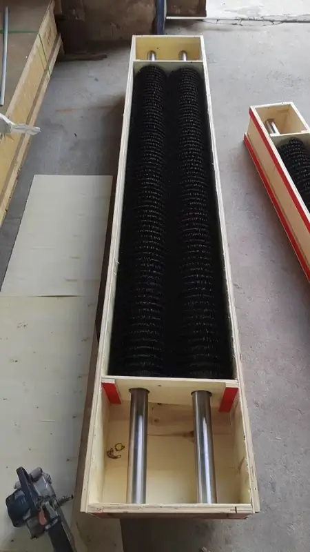 Our Custom Conveyor Cleaning Brush Solution Customer Drawing and Application Review The customer’s drawing became the technical control point for the Conveyor Cleaning Brush project. Our team reviewed the cleaning application, outside diameter, core size, shaft-end geometry, filament material, model differences, and quantity. We separated machine-interface dimensions from details identified as flexible, allowing manufacturability review without losing the required fit. Questions and quotation details were coordinated through one contact, giving the buyer a clear route from inquiry to confirmed specifications. This review reduced the risk of producing a long custom roller from incomplete information or mixing the dimensions of the two models.​ Two Machine-Fit Configurations The order was managed as two machine-fit configurations rather than three identical stock brushes. Fortex recorded two 60/70-model units with an overall length of 2,262 mm each and one 80-model unit with an overall length of 1,727 mm. Both designs retained the same basic brush diameter and PP material, while their roller and shaft lengths followed separate drawings. When the model lengths were found to have been reversed in an earlier freight calculation, the records were corrected before dispatch. Clearly identifying each Conveyor Cleaning Brush variant supported accurate quotation, production coordination, packing review, and shipment planning within one order.​ PP Filament and Steel-Shaft Construction PP bristles were selected according to the customer’s specification, while the steel shaft supported the long, machine-mounted roller. The initial reference defined a 180 mm finished brush diameter around a 60 mm core, together with 50 mm shaft ends. This placed the product within the Cylinder Rotary Brush family, but its dimensions were controlled by the customer’s equipment rather than a catalogue size. Fortex retained the shared cleaning geometry while producing two required lengths, allowing every Conveyor Cleaning Brush to use the specified contact format and match its corresponding mounting arrangement.​ Production and Pre-Shipment Photo Review Payment was confirmed on June 3, and production was arranged immediately. The customer had been advised of an estimated manufacturing period of about 20 days for the non-standard dimensions and steel-shaft construction. On June 10, only seven calendar days after payment confirmation, Fortex reported that the order was ready for shipment and sent finished-product photographs for inspection. This created a visible checkpoint before freight booking and showed the completed Conveyor Cleaning Brush units against the confirmed order.