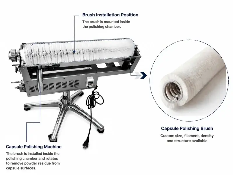 Capsule Polishing Machine Brush